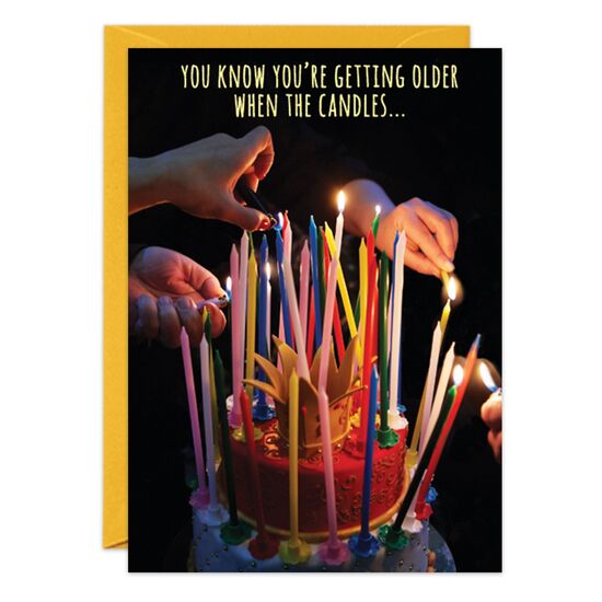 COVER: You know you're getting older when the candles. . . INSIDE: . . .cost more than the cake! Happy 80th Birthday!