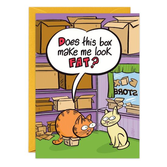 COVER: Does this box make me look FAT? INSIDE: You look great in anything! Happy Birthday!