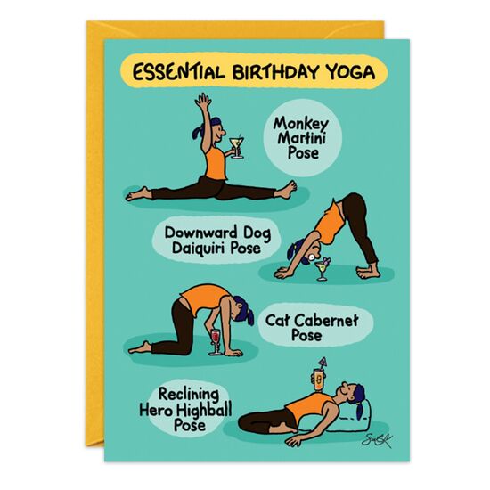 COVER: Essential Birthday Yoga INSIDE: Here's hoping you reach alcohol nirvana! Happy Birthday!