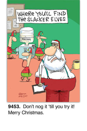 Where You'll Find The Slacker Elves Christmas Card